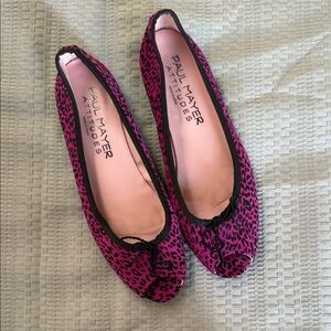 Paul Mayer Fuchsia Leopard Print Flats